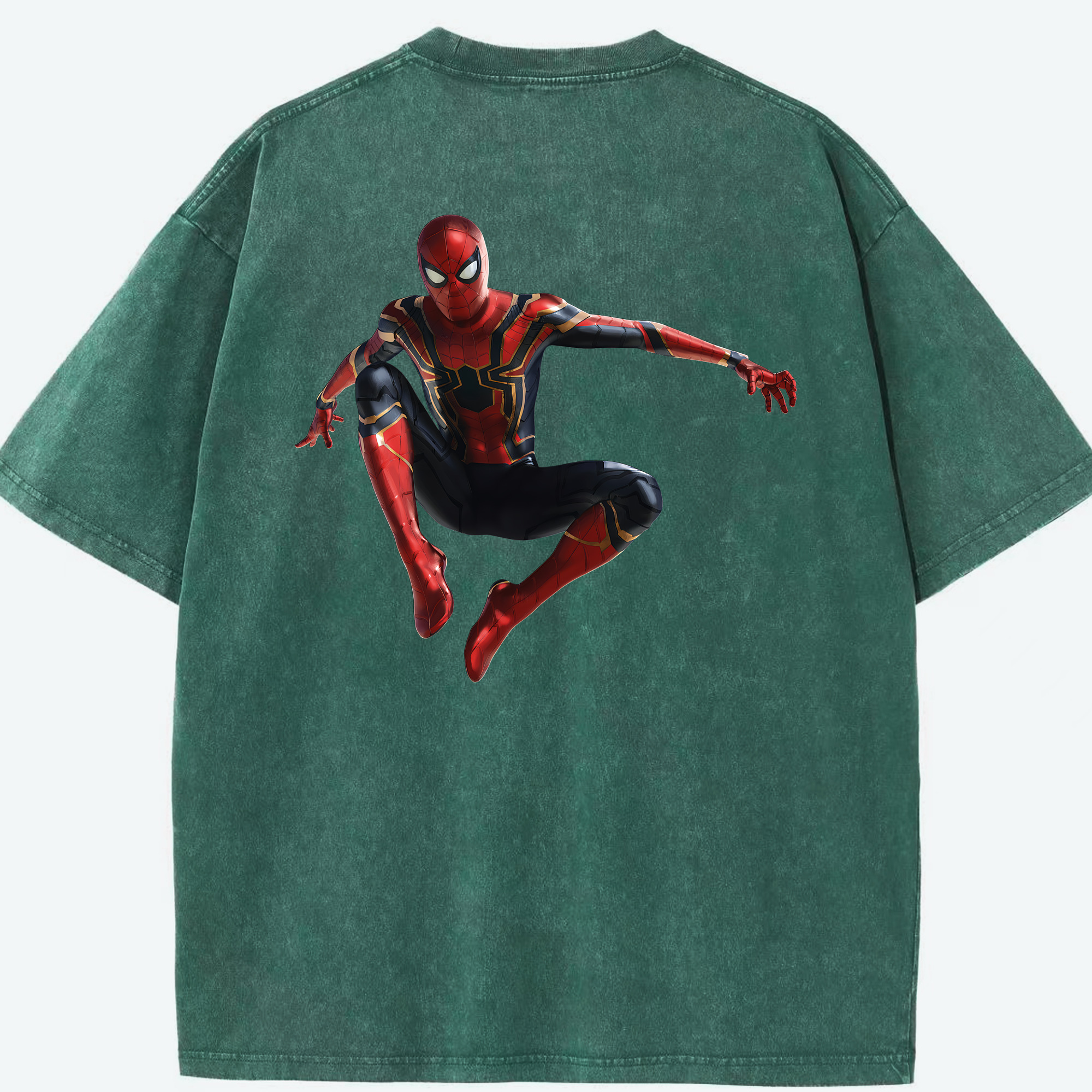 （画像用） Spider Man スパイダーマン 綿100% ヴィンテージ風 半袖Tシャツ（背面プリント）